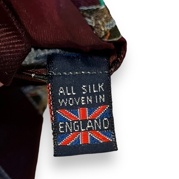 Vintage Briar Mallard Duck Striped Tie 100% Silk Made in England Preppy Classic - Picture 5 of 8